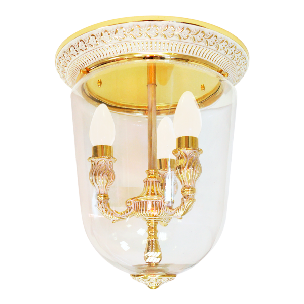 CHANDELIER VENEZIA II EN ORO CON PATINA BLANCA