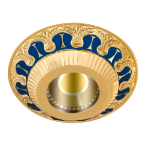 OJO DE BUEY CORDOBA EN ORO CON ESMALTO ITALIANO AZUL